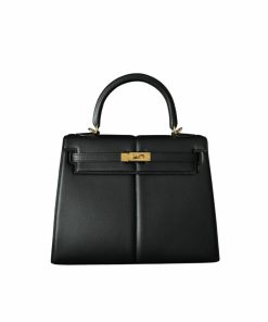 Hermes Kelly 25 Padded Black Swift